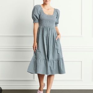 Hill House Louisa Dress in Emerald Gingham